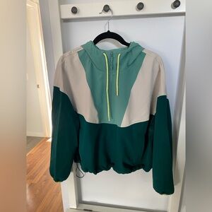 Old Navy Active Stretch Tech Colour Block Half Zip Windbreaker Jacket Large‎